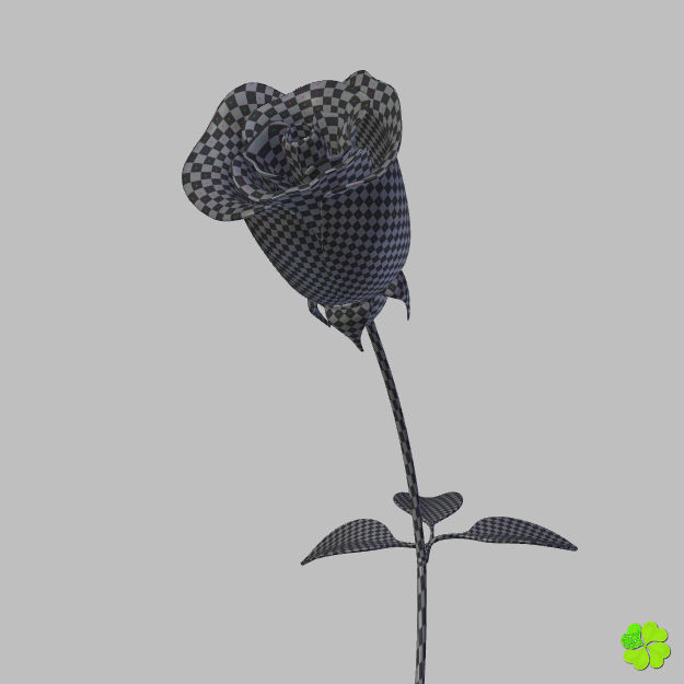Rose multicolor rigged low poly Low-poly 3D model_67