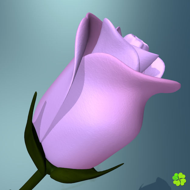 Rose multicolor rigged low poly Low-poly 3D model_30
