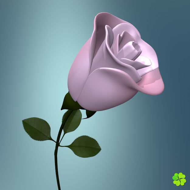 Rose multicolor rigged low poly Low-poly 3D model_7