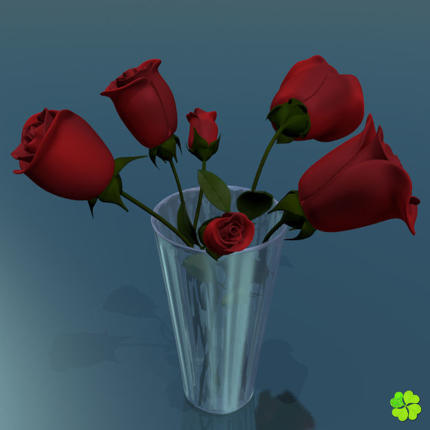 Rose multicolor rigged low poly Low-poly 3D model_11