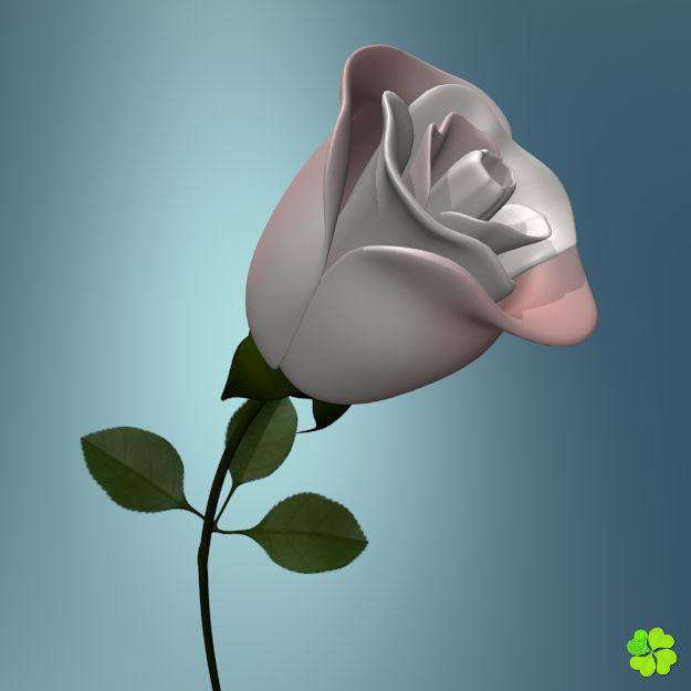 Rose multicolor rigged low poly Low-poly 3D model_8