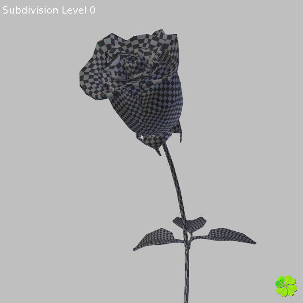 Rose multicolor rigged low poly Low-poly 3D model_68