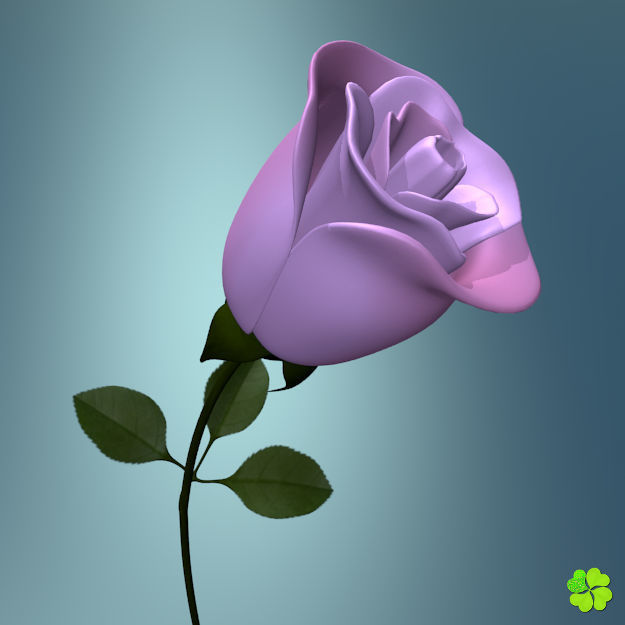Rose multicolor rigged low poly Low-poly 3D model_10