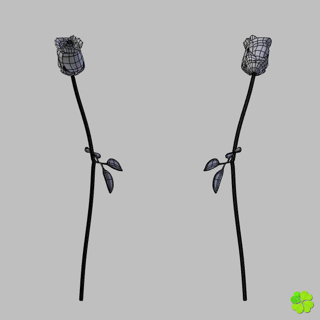 Rose multicolor rigged low poly Low-poly 3D model_60