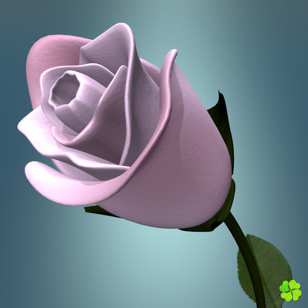 Rose multicolor rigged low poly Low-poly 3D model_37