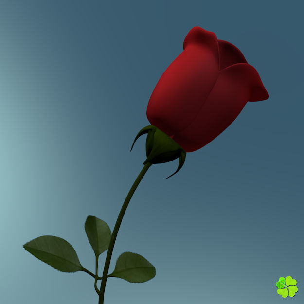 Rose multicolor rigged low poly Low-poly 3D model_16