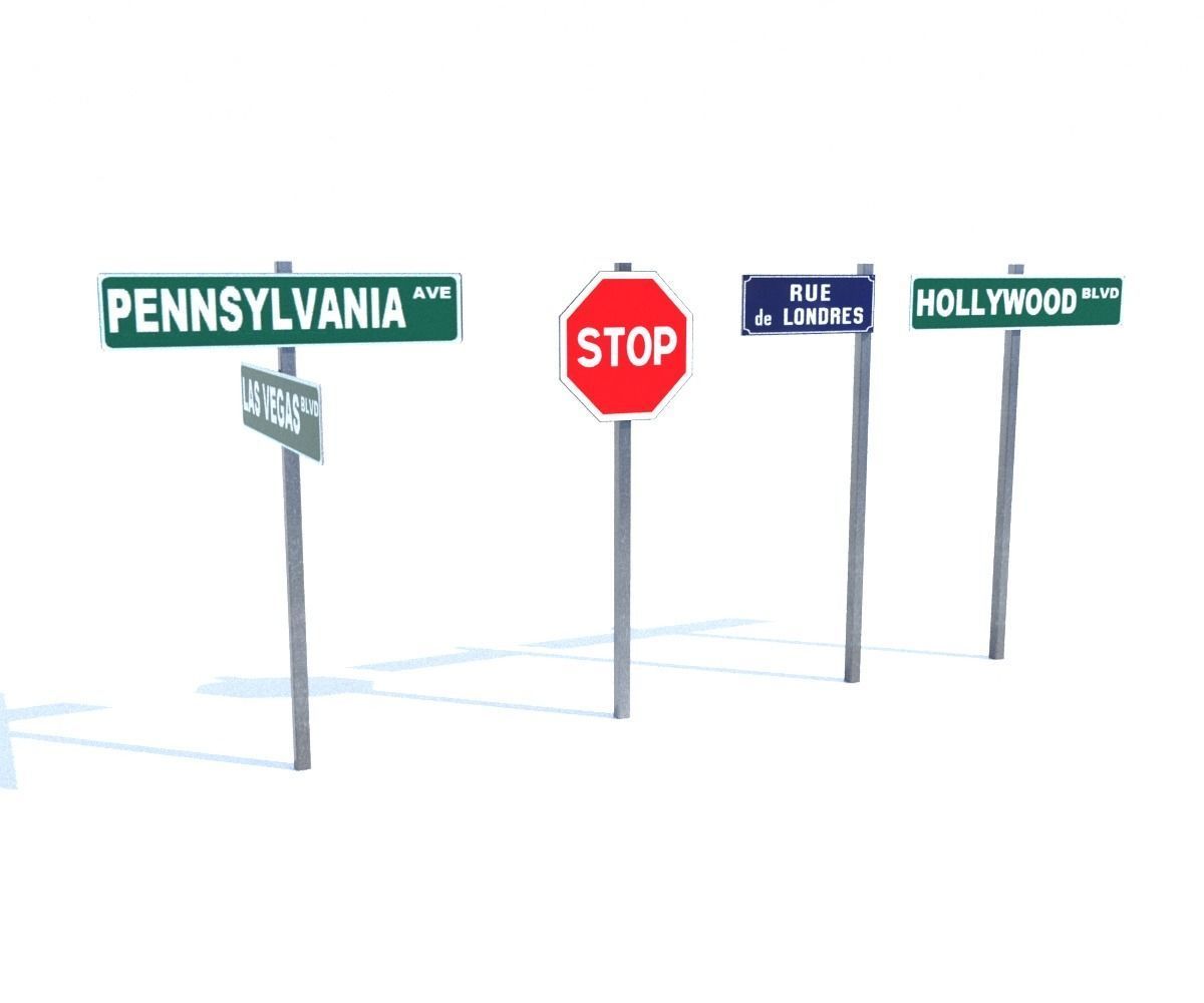 Street Elements Package JJ Low-poly 3D model_11