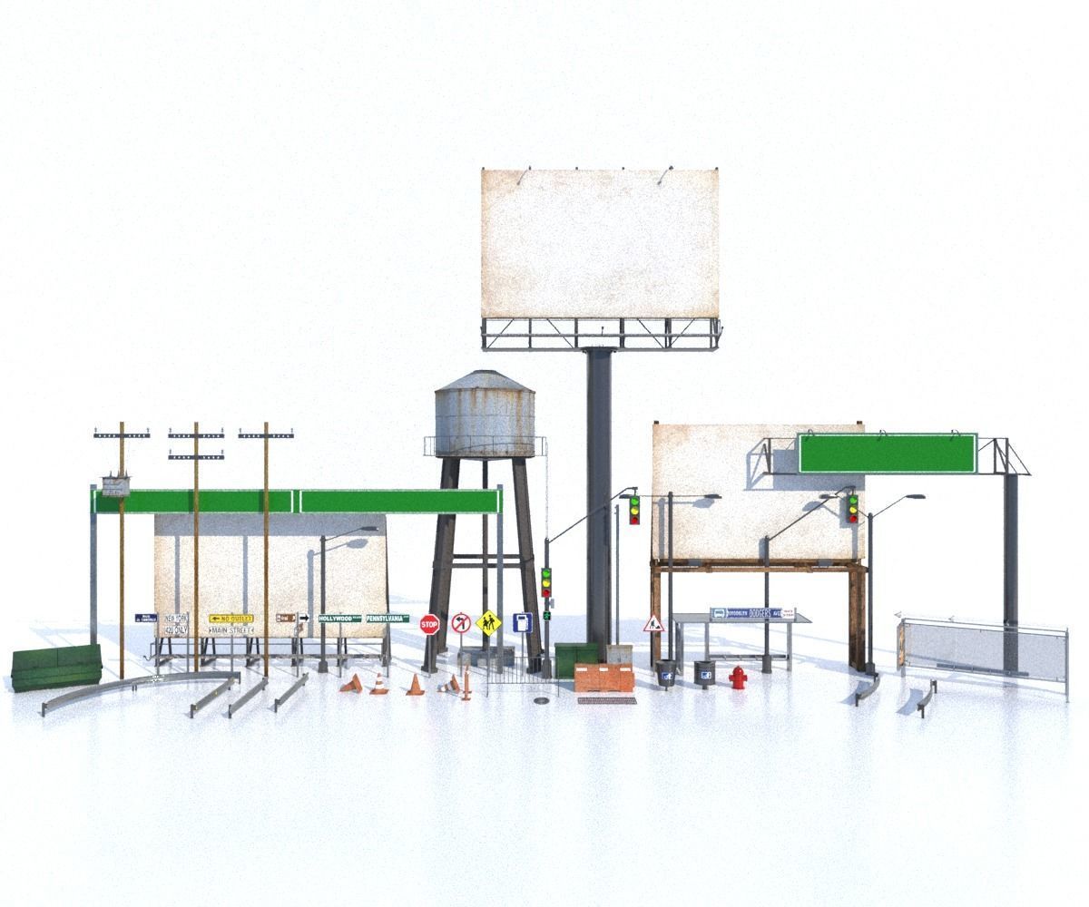 Street Elements Package JJ Low-poly 3D model_35