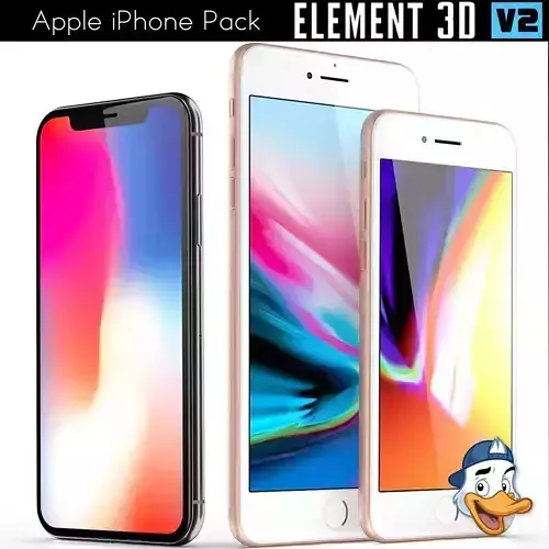 Apple iPhones Pack for Element 3D 3D model
