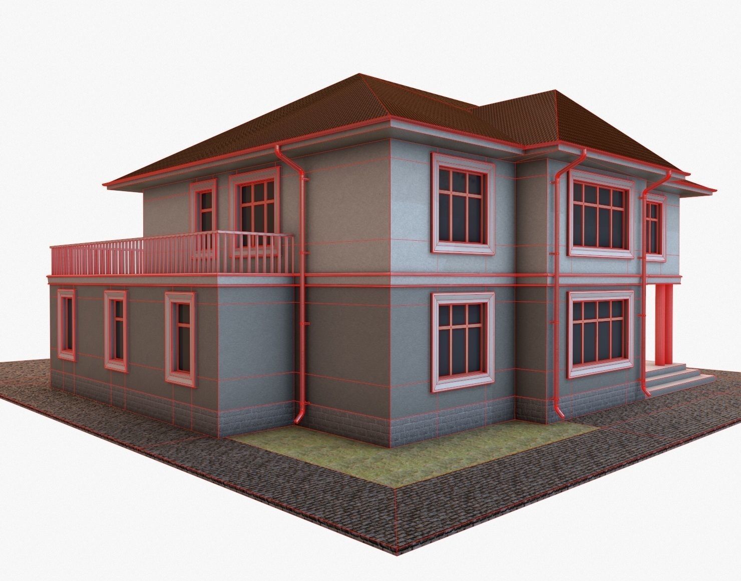 Building 003 Low-poly 3D model_5