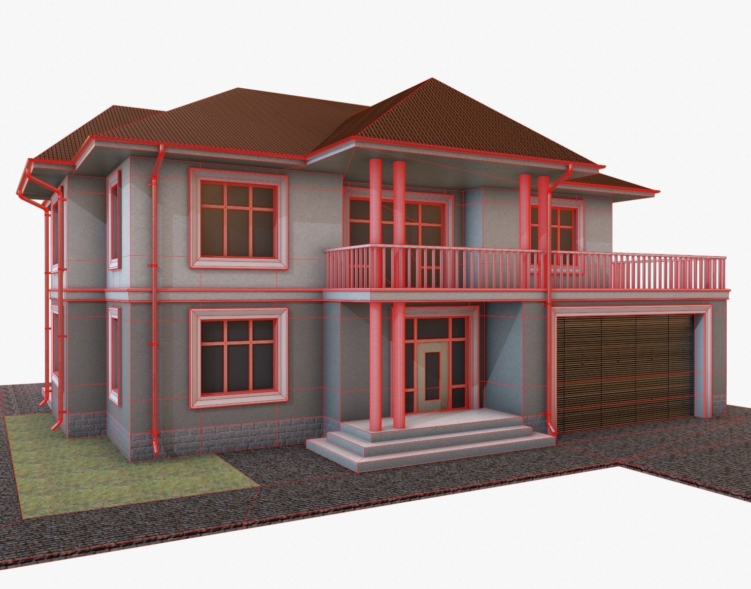 Building 003 Low-poly 3D model_4