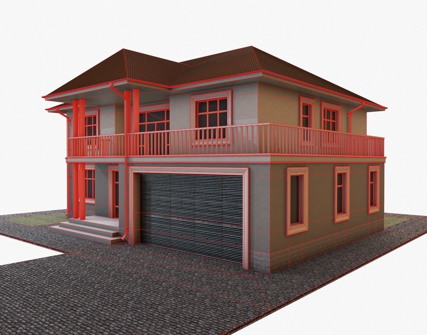 Building 003 Low-poly 3D model_6