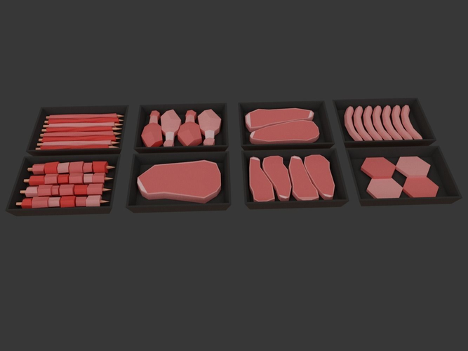 Low Poly Supermarket Set machine Low-poly 3D model 5