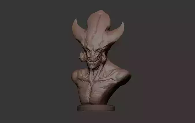 Gaazai alien bust with horns