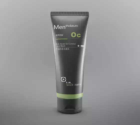 face wash cosmetic packaging tube 3D model
