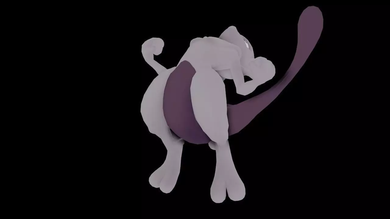 MewTwo 3D Model Pokemon Free 3D model