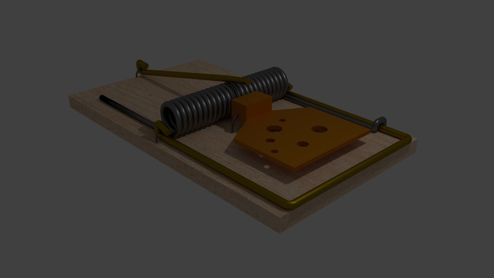 Mousetrap Low-poly 3D model_1