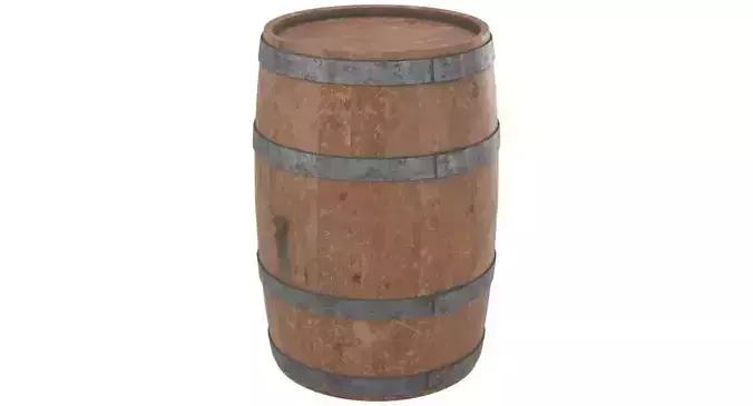 Wine Barrel 1 Low-poly 3D model