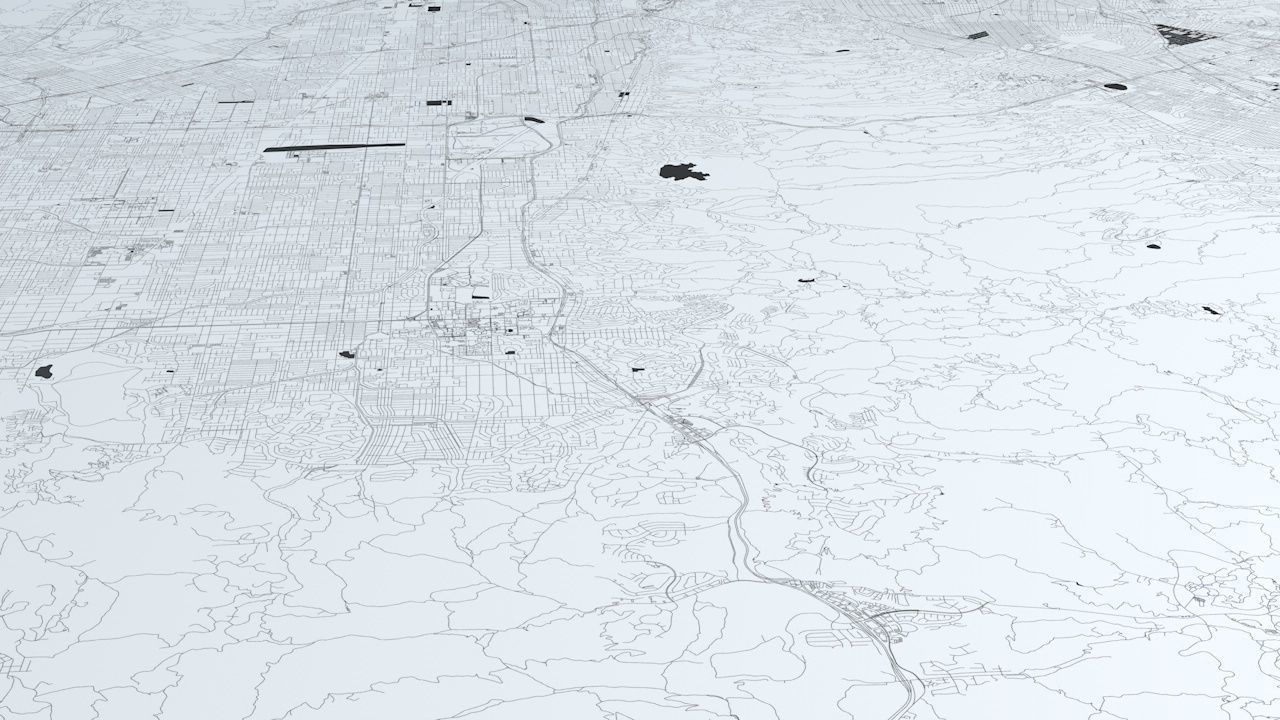 Greater Los Angeles Road Network and Streets 3D model_10