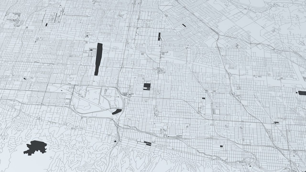 Greater Los Angeles Road Network and Streets 3D model_5