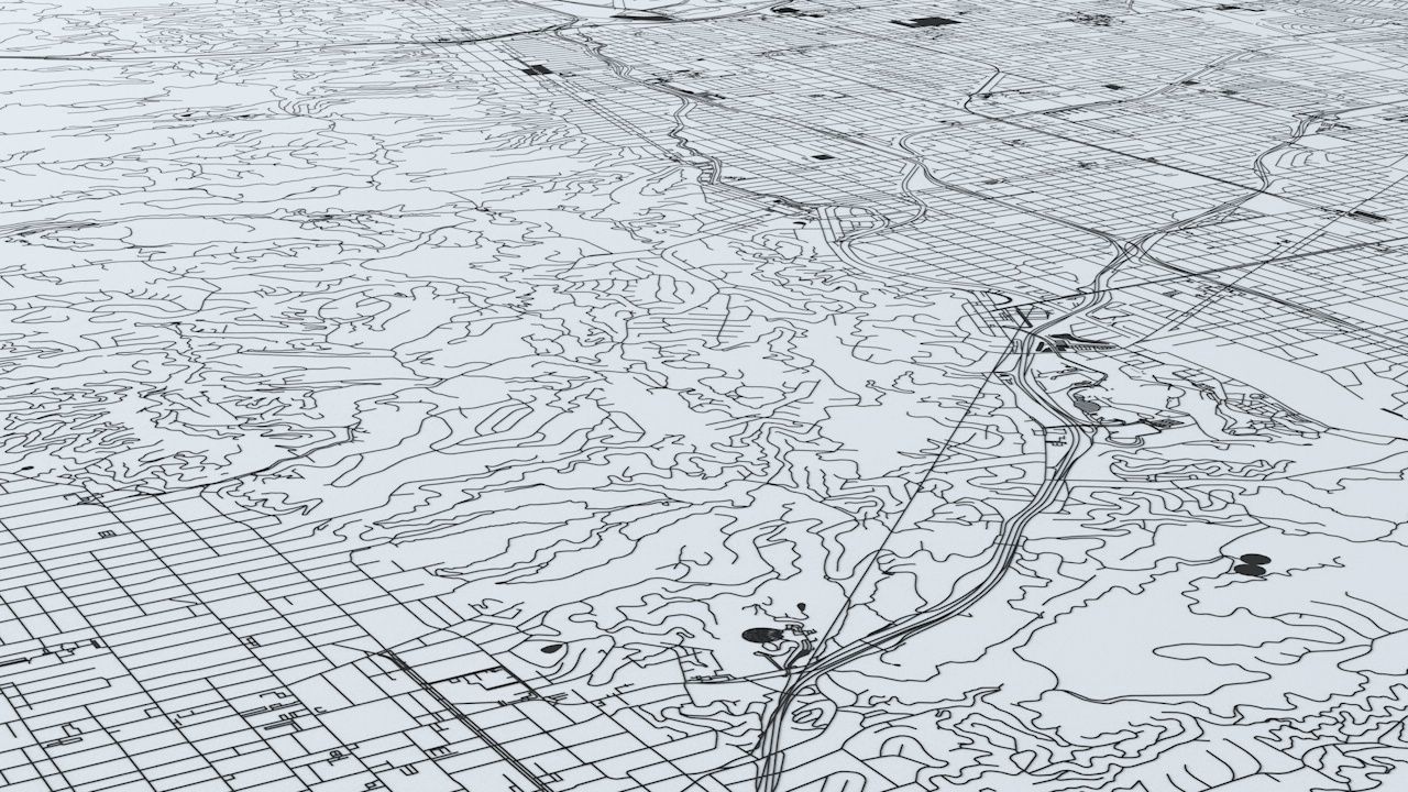 Greater Los Angeles Road Network and Streets 3D model_17