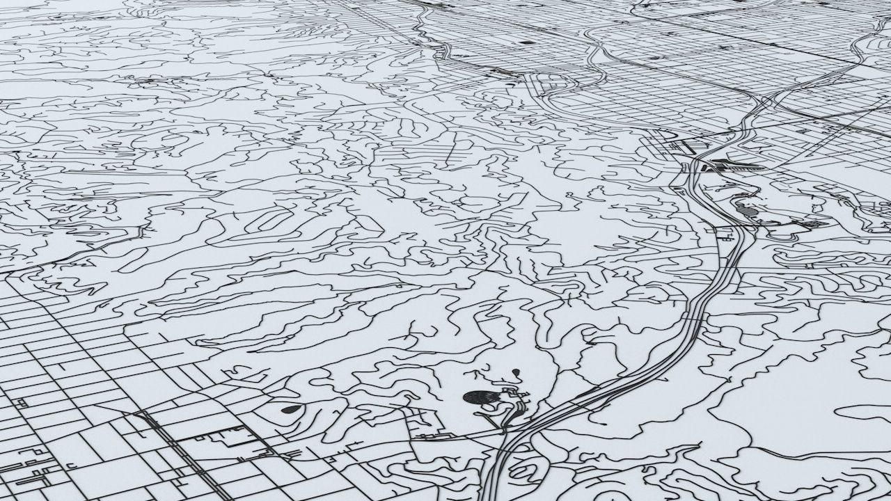 Greater Los Angeles Road Network and Streets 3D model_19