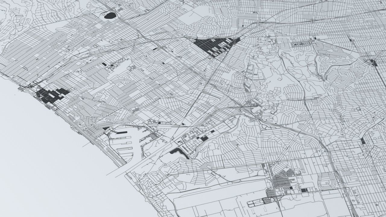 Greater Los Angeles Road Network and Streets 3D model_7