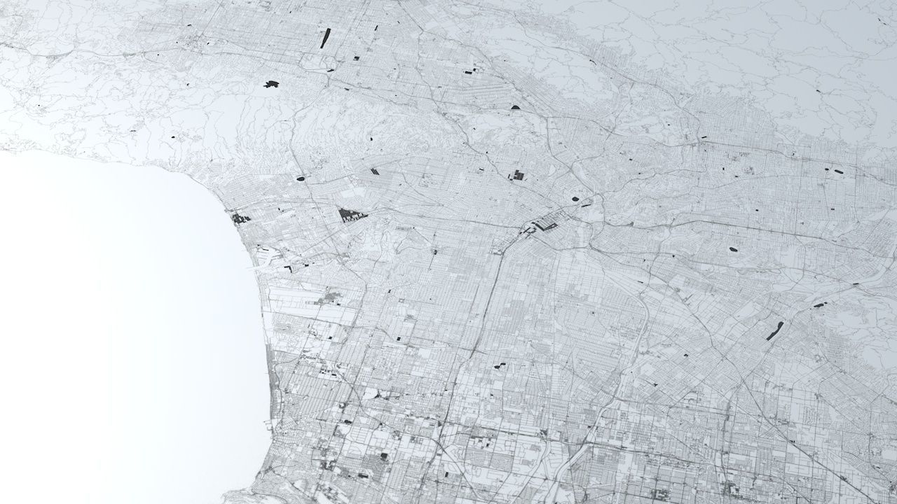 Greater Los Angeles Road Network and Streets 3D model_16