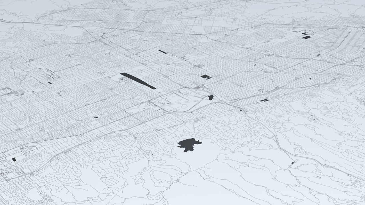 Greater Los Angeles Road Network and Streets 3D model_9