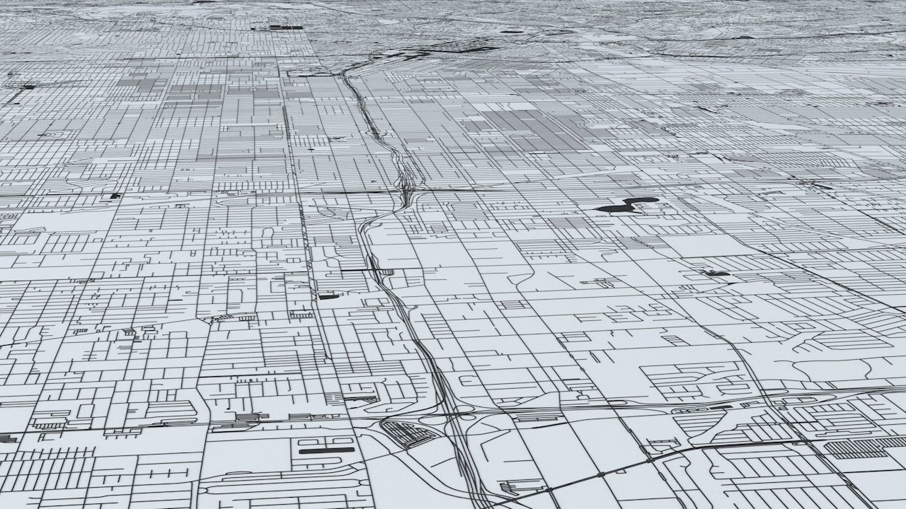 Greater Los Angeles Road Network and Streets 3D model_25