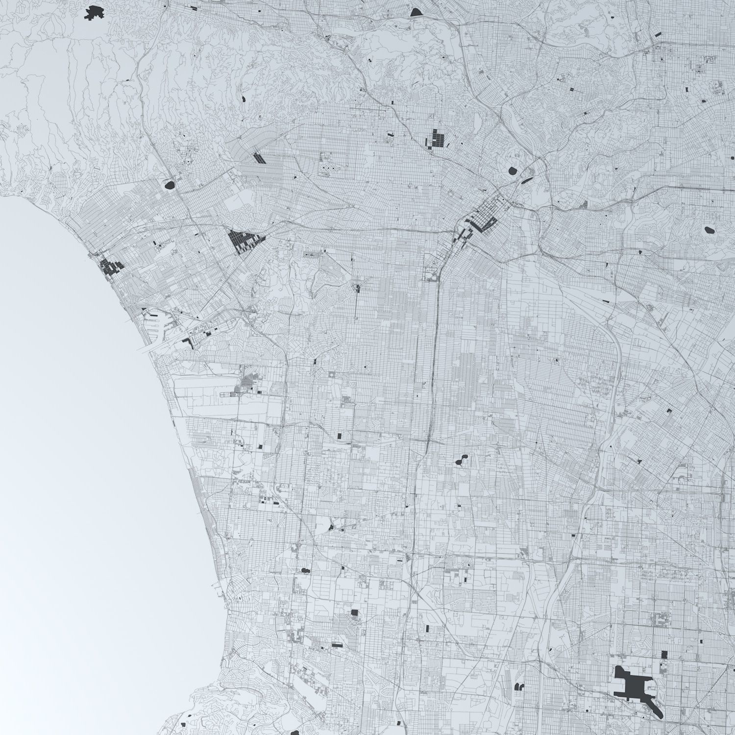 Greater Los Angeles Road Network and Streets 3D model_26