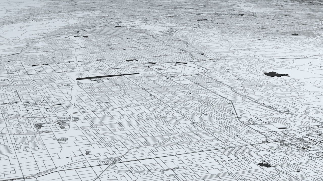 Greater Los Angeles Road Network and Streets 3D model_20