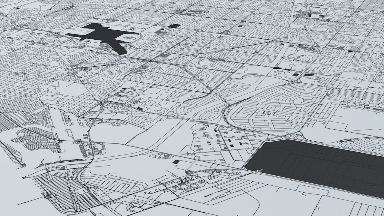 Greater Los Angeles Road Network and Streets 3D model_24