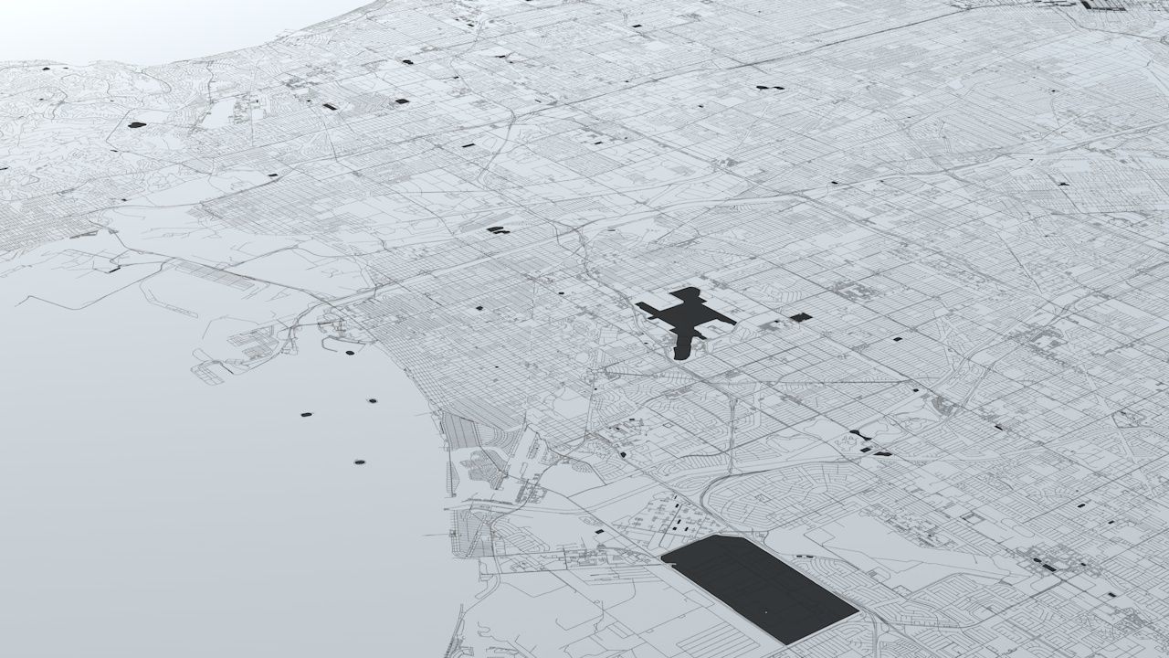 Greater Los Angeles Road Network and Streets 3D model_8