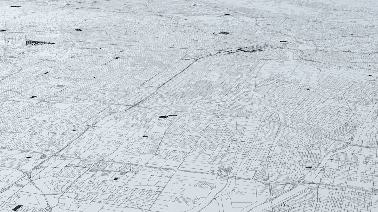 Greater Los Angeles Road Network and Streets 3D model_6