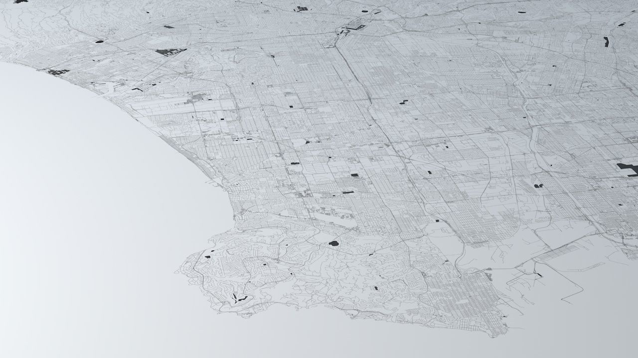 Greater Los Angeles Road Network and Streets 3D model_2