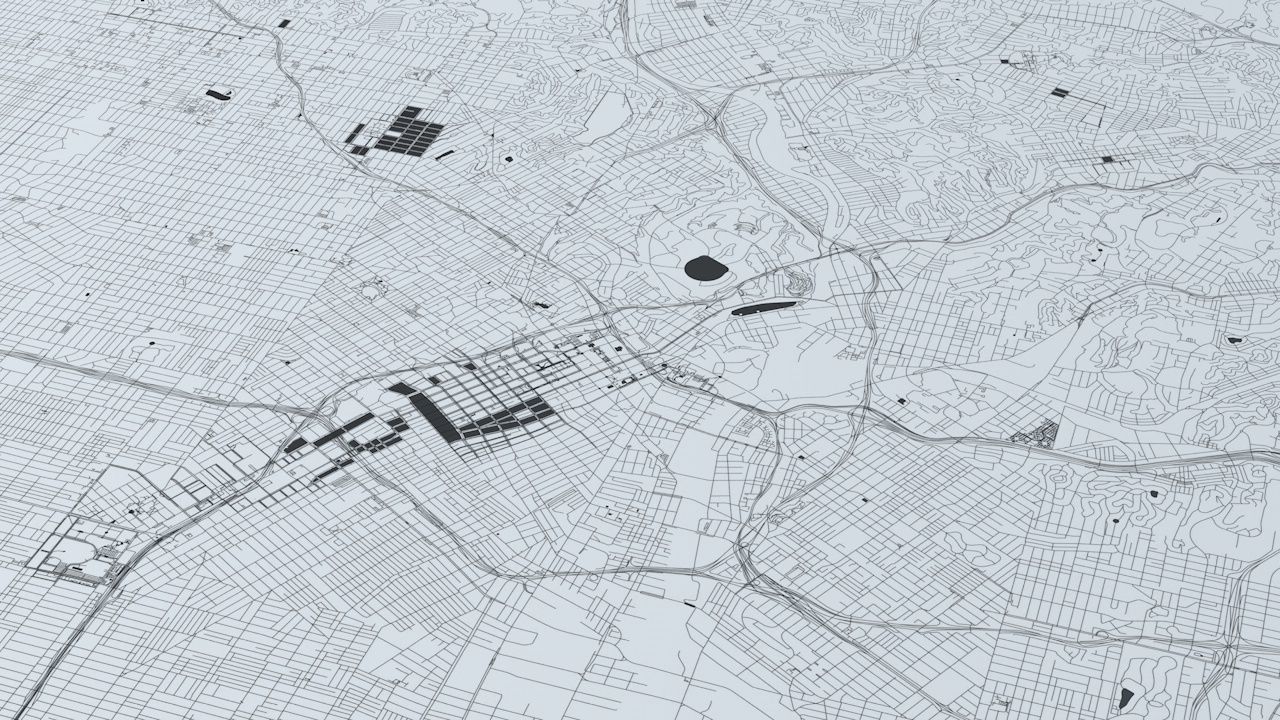 Greater Los Angeles Road Network and Streets 3D model_4