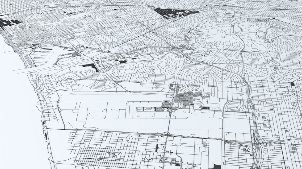 Greater Los Angeles Road Network and Streets 3D model_22