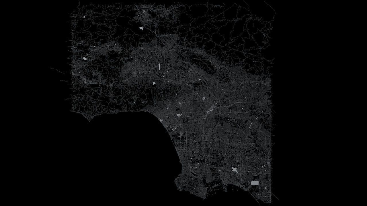 Greater Los Angeles Road Network and Streets 3D model_11