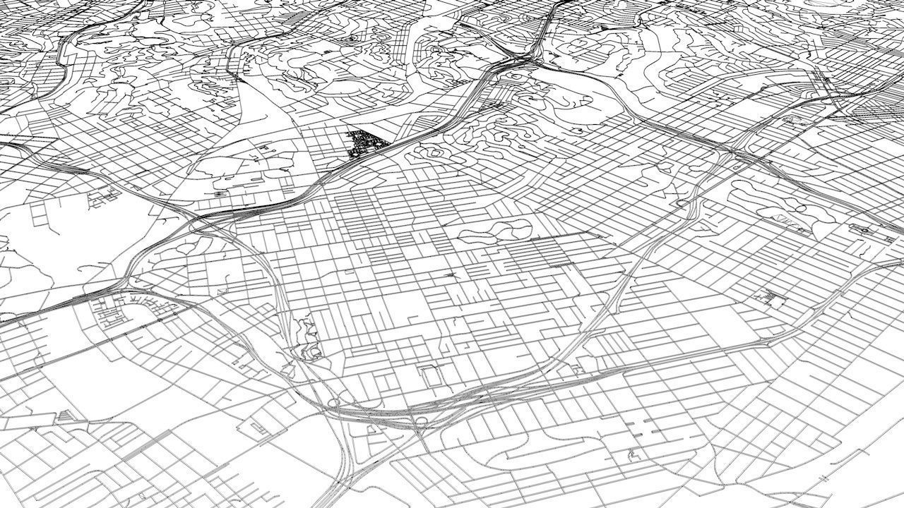 Greater Los Angeles Road Network and Streets 3D model_14