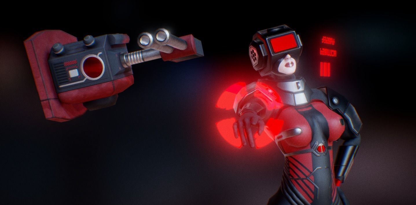 Sci-Fi Female Scout Low-poly 3D model_3