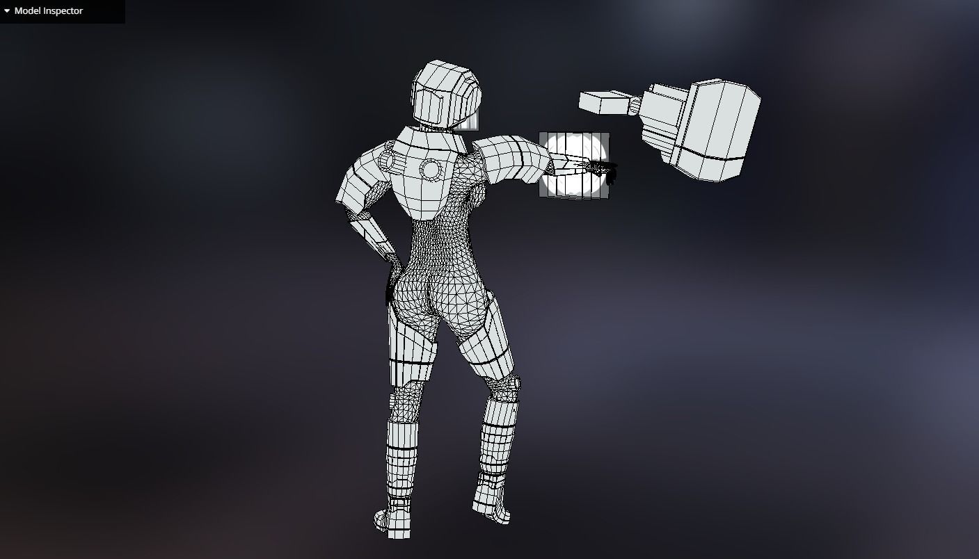 Sci-Fi Female Scout Low-poly 3D model_14