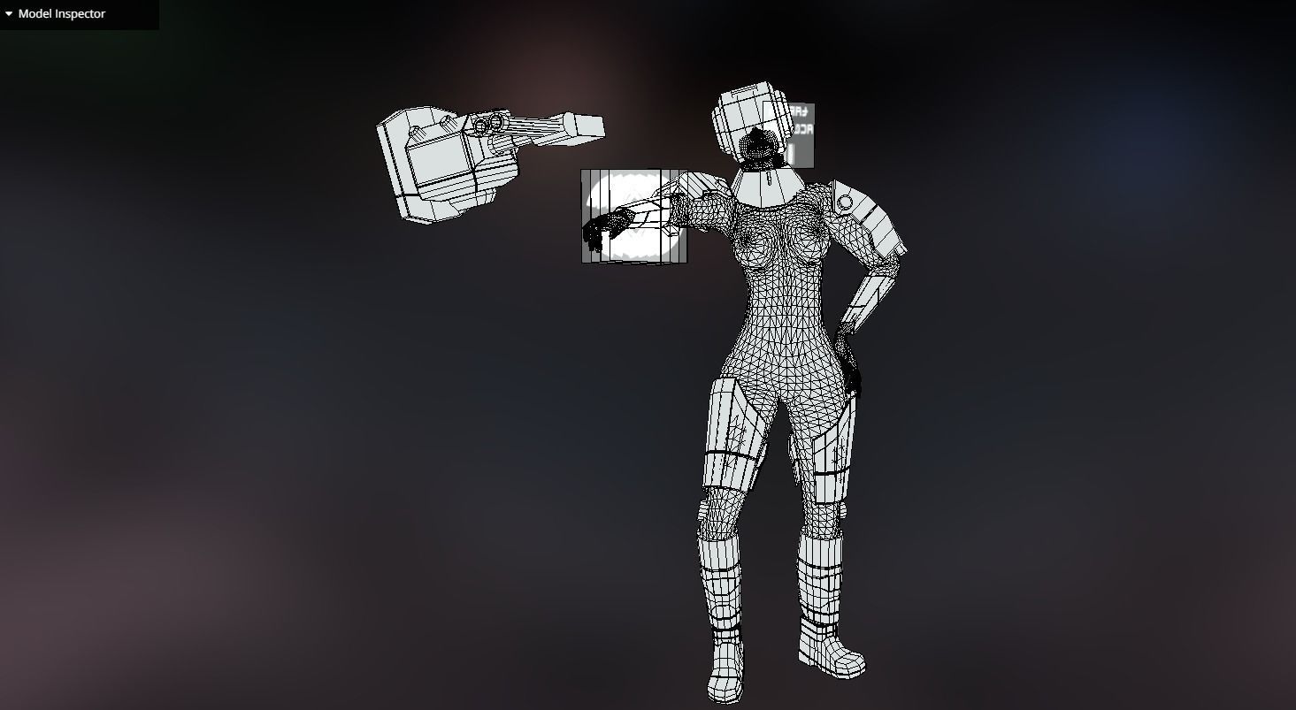 Sci-Fi Female Scout Low-poly 3D model_13