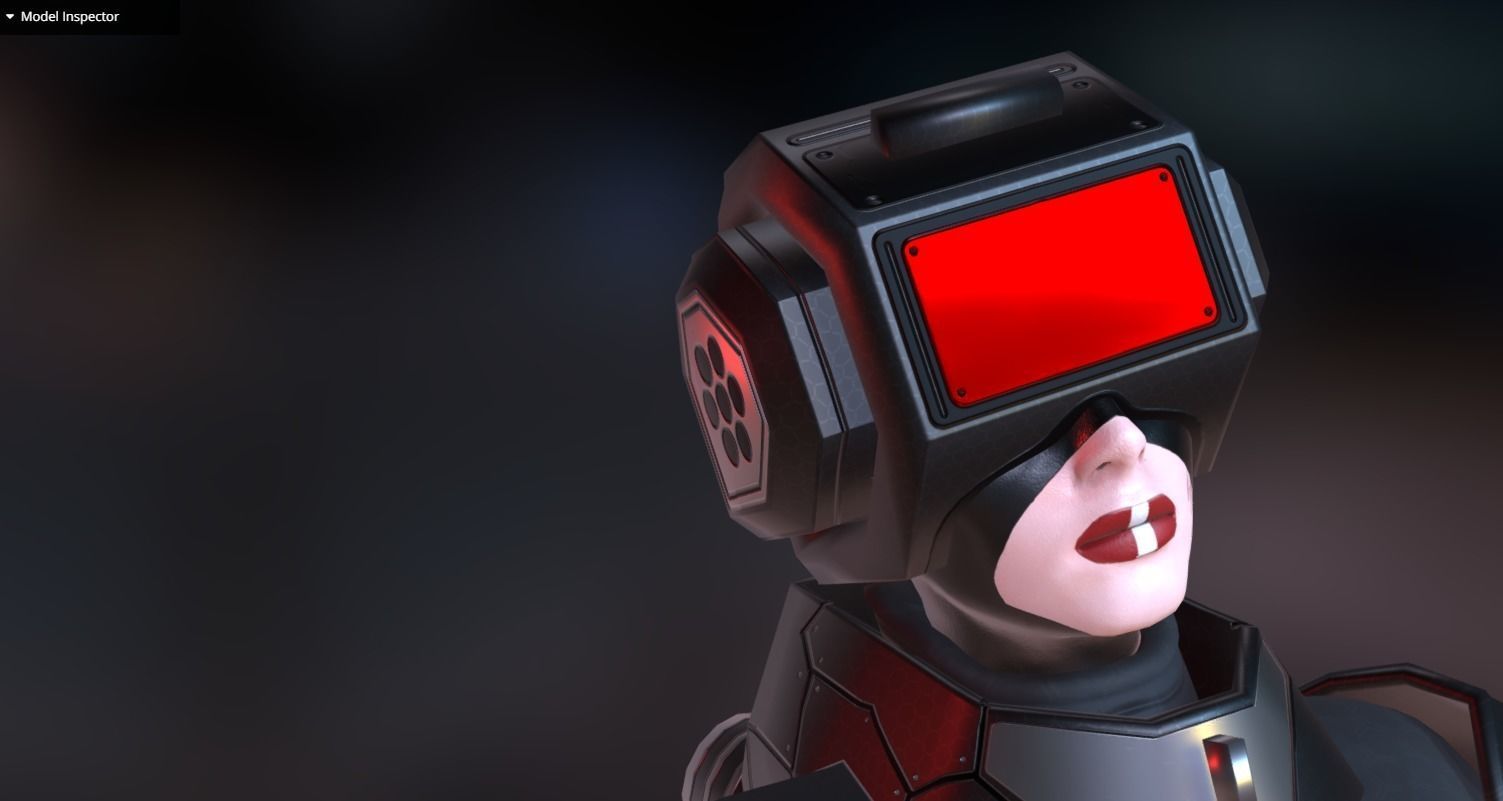 Sci-Fi Female Scout Low-poly 3D model_2