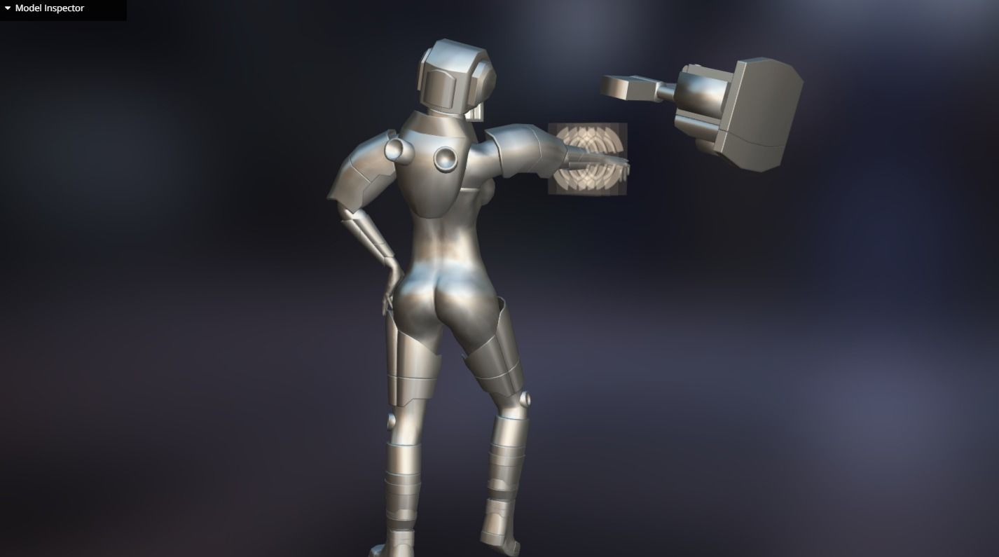 Sci-Fi Female Scout Low-poly 3D model_12