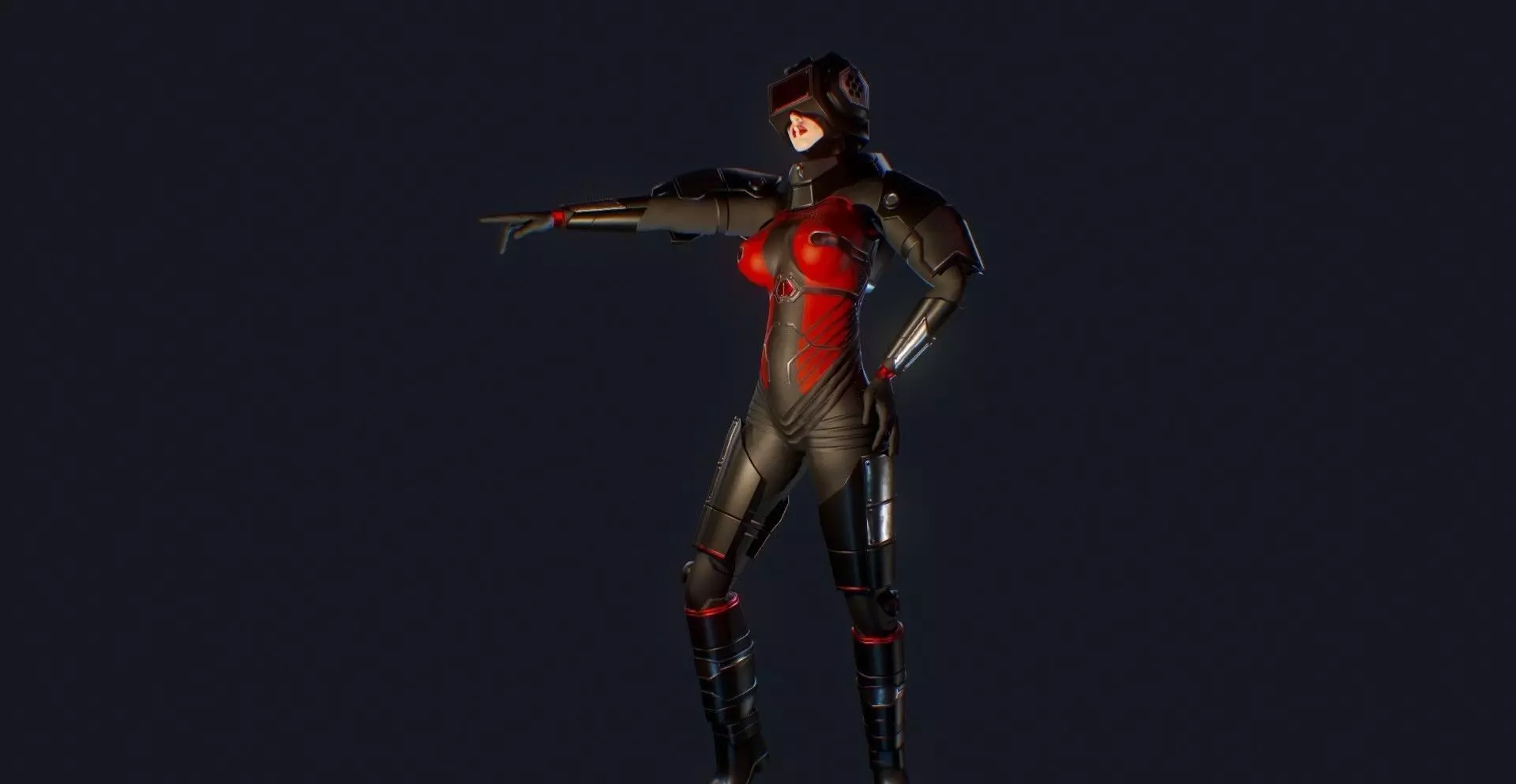 Sci-Fi Female Scout Low-poly 3D model_0