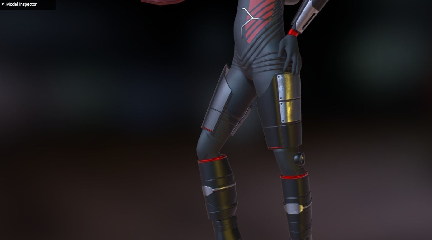 Sci-Fi Female Scout Low-poly 3D model_4
