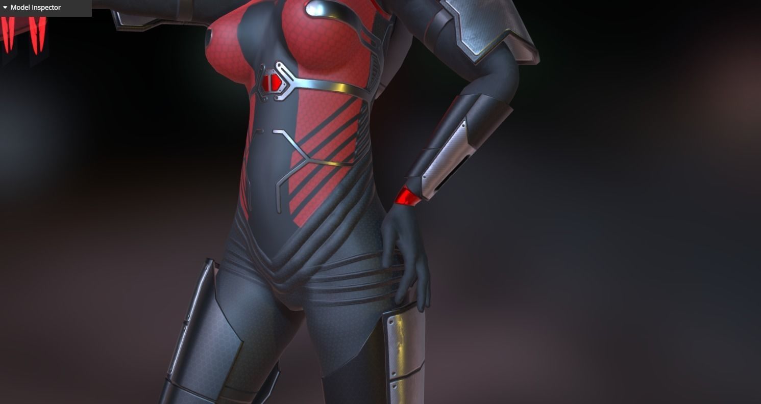 Sci-Fi Female Scout Low-poly 3D model_6