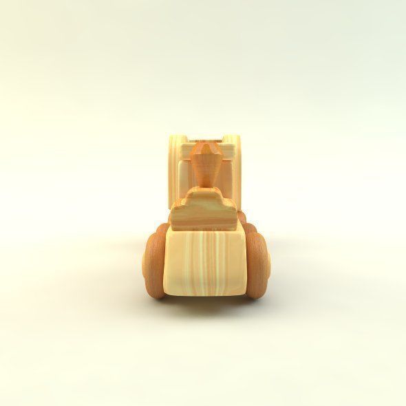 wooden toy train Low-poly 3D model_6