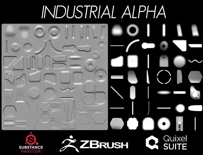 Industrial Sci Fi Alpha Zbrush